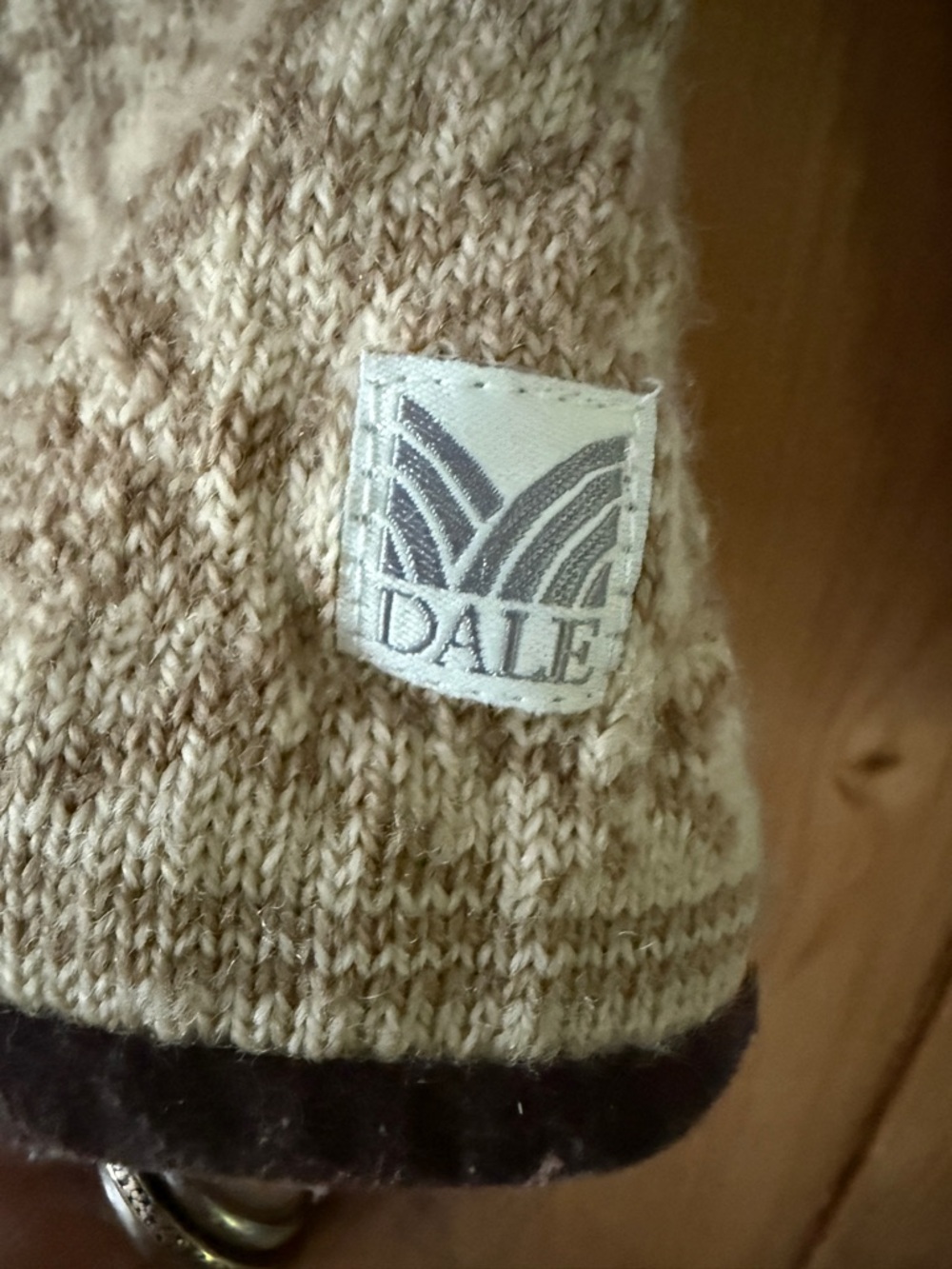 Dale of Norway Cream and Brown Patterned Wool Cardigan - Picture 6 of 8